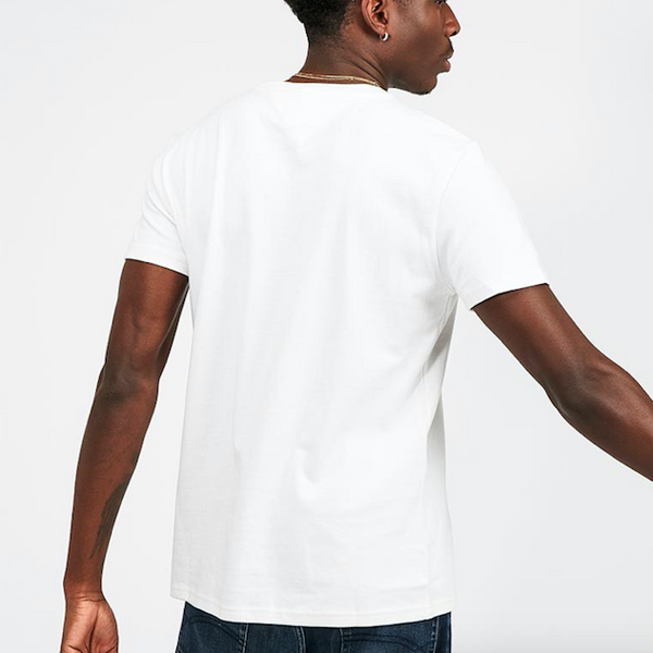 Tommy Hilfiger Crew White Fashion Jeans Tommy – Neck Badge HiPOP T-Shirt