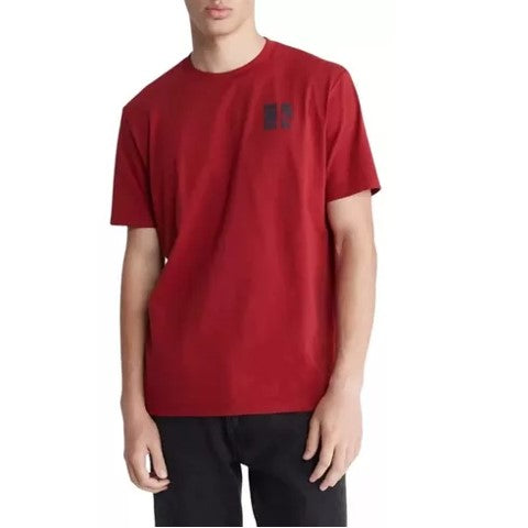 CALVIN KLEIN SS CRACKLED CHEST LOGO CREWNECK TEE