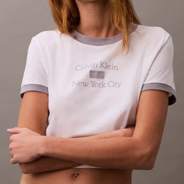 Calvin Klein SS Drapey Jersey Crop Tee