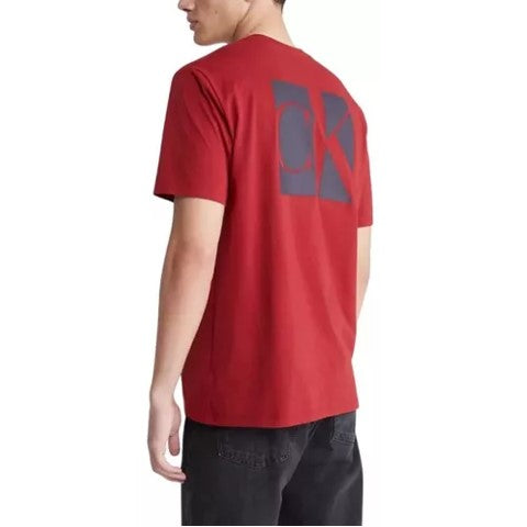 CALVIN KLEIN SS CRACKLED CHEST LOGO CREWNECK TEE