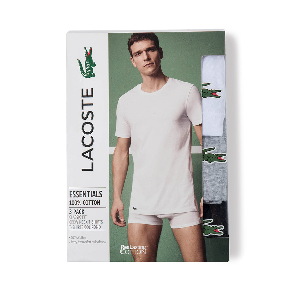 udstilling Foranderlig Planet Lacoste Men's Crew-Neck T-Shirt 3-Pack RAME106 – HiPOP Fashion